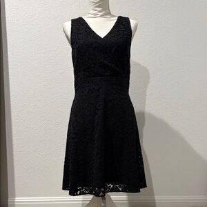 LOFT Black Lace Mini Dress